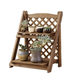 Два -слойная мини -сплошная древесина маленькая цветочная полка, сочный настольный эркуальный окно, многослойные столы на столешнике на полке балкона