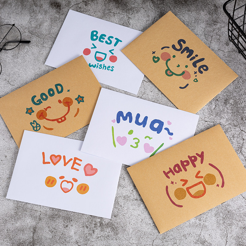 ins wind romantic cute minimalist love book cartoon hand painted Japan-South Korea expression envelope letter paper suit customizable-Taobao