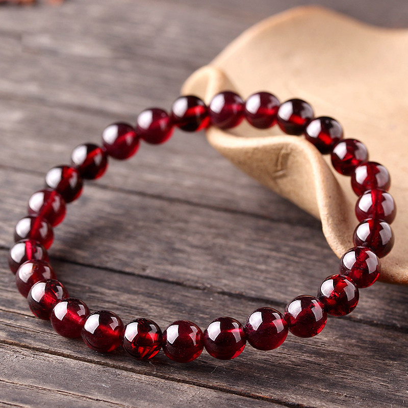 Tong Sheng (jewelry)natural crystal garnet beads hand string single circle female crystal jewelry