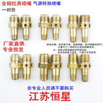 Gas gas stove nozzle conversion liquefied gas modified natural gas European copper gas nozzle damper integrated stove accessories