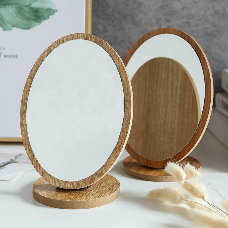 LVY elliptical large HD wooden desktop Summary Mirror Mirror Mirror Mirror Wonder