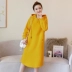 Phụ nữ mang thai áo len nữ 2019 đầm mới cho bà bầu mùa xuân và áo khoác mùa thu dài Hàn Quốc giản dị đầm dài tay - Áo thai sản dam bau dep Áo thai sản
