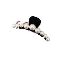 Flocking Pearl Grip Clip Female Rear Brain Spoon Disc Hair Shark Clip Large Advanced Sensation Temperament Elegant Hairpin Clip Head Accessories