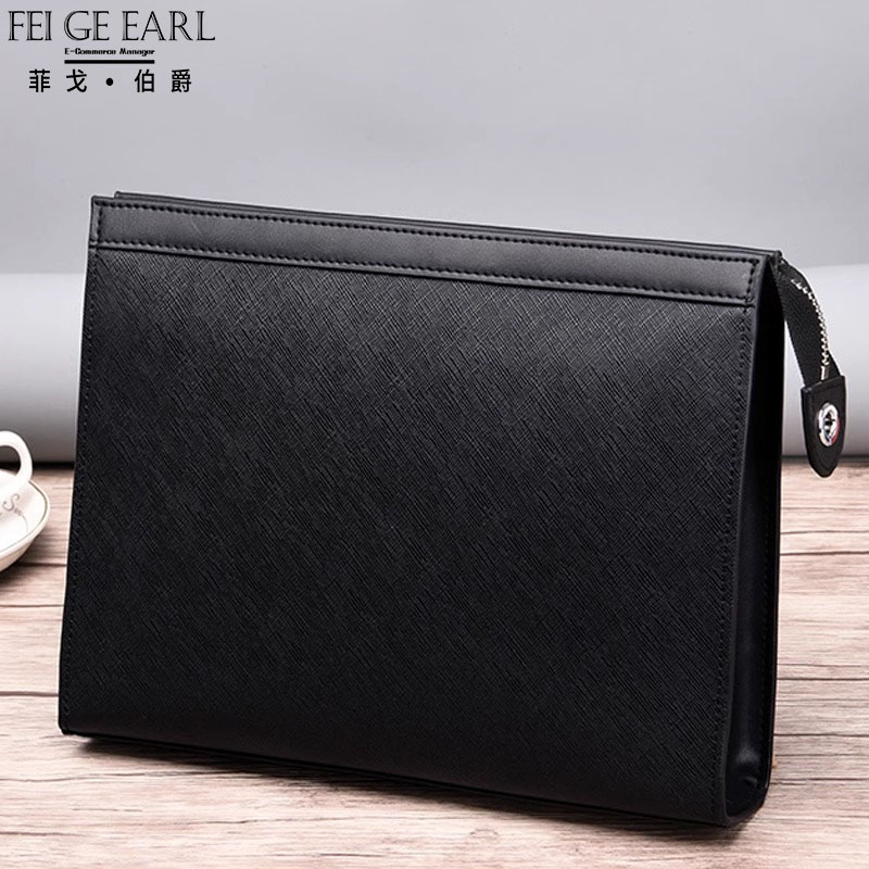 Men's Handbag Genuine Leather Luxury Luxury High-end Large Capacity Letter Enveloping Business Casual Hand Grip Bag Boomer Hand Grab Bag-Taobao