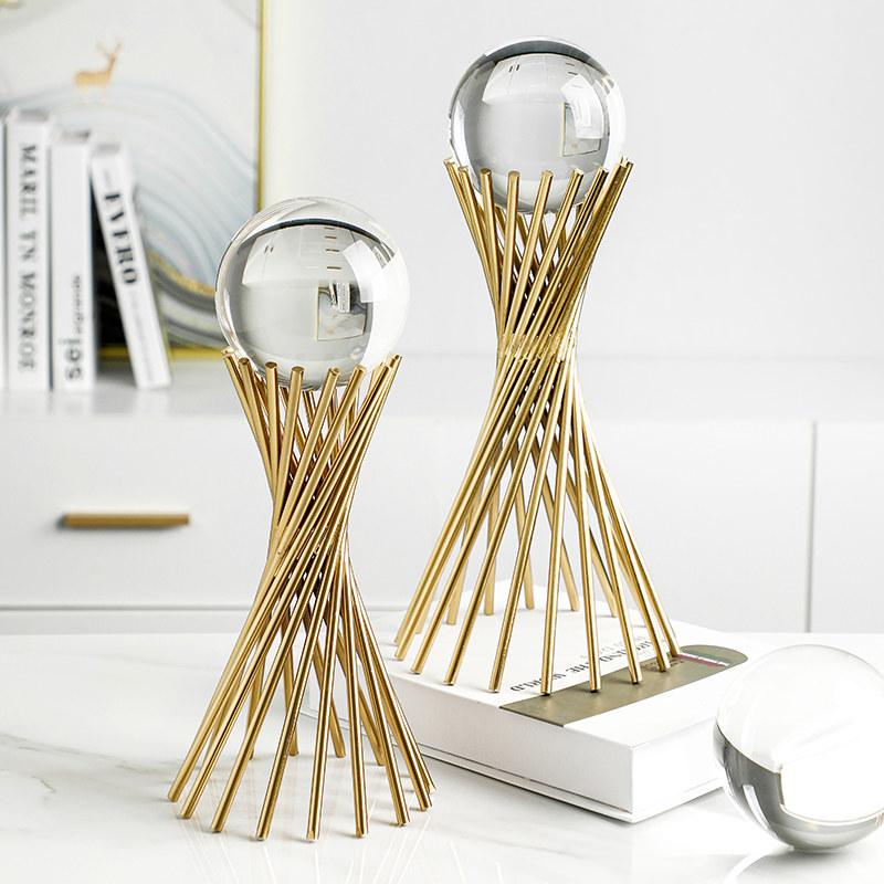 Modern Nordic high-end light luxury crystal ball creative home decoration living room TV cabinet wine cabinet