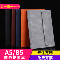 Loadable detachable notebook notebook a5b5 business thickened office meeting record book college students retro simple ins style diary notepad leather hand account book customized printable logo