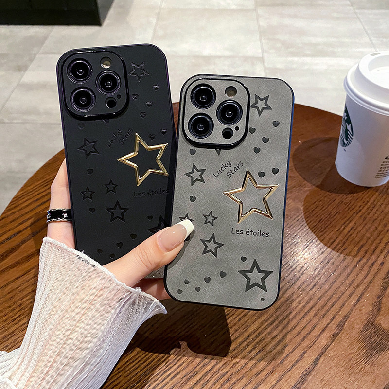 3D Metal Star iPhone Case for iPhone 18 Pro Max, New Apple 17 Pro Premium Style, 16 Protection, 15 Pro Stain Resistant, 14 Unisex, 13 Max, Lambskin, 12p Drop-Proof, 11 Anti-Slip