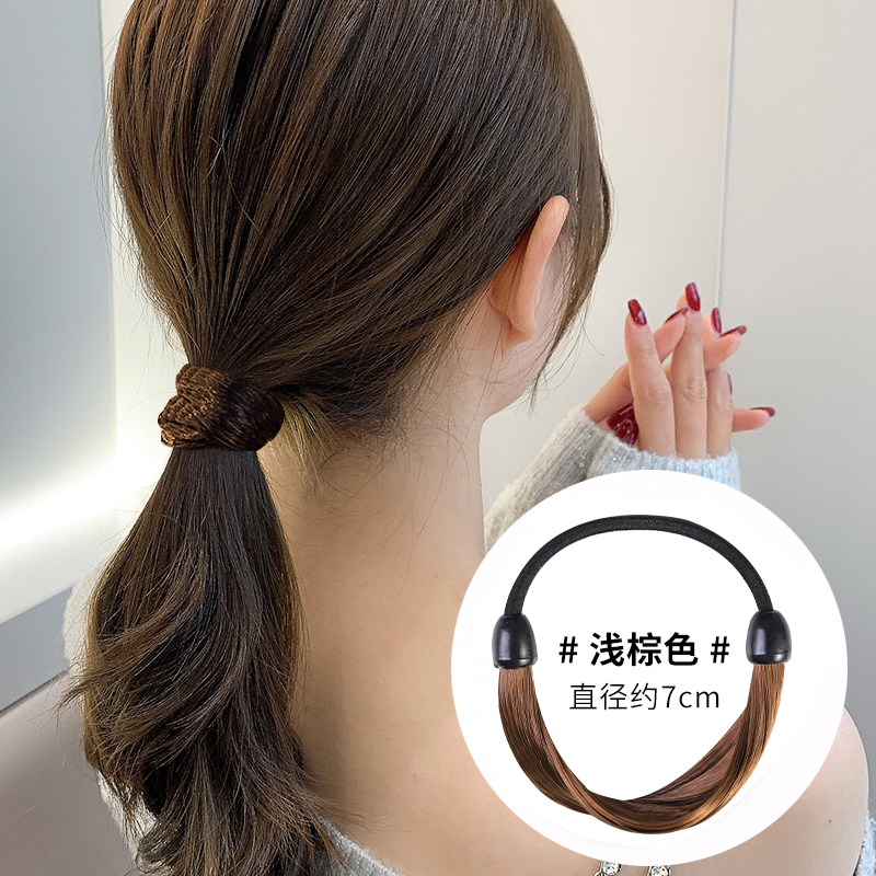 images 9:Wig hair ring headline New 2022 folk tendon girl hair ponytail hair rope girl adult leather headdress