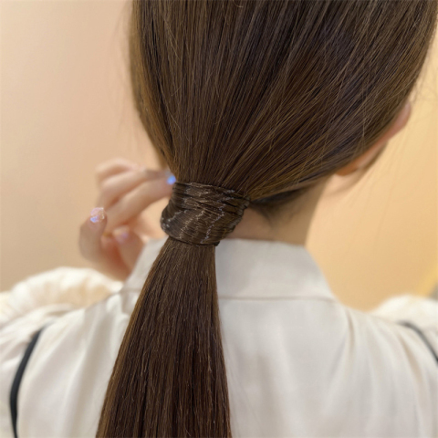 Wig hair ring headline New 2022 folk tendon girl hair ponytail hair rope girl adult leather headdress