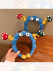 Big-Eyed Character Twisty Stick Plush Headband for Women 2025 New High Cranial Top Headband Quirky Fun Face Washing Hair Clip Headwear