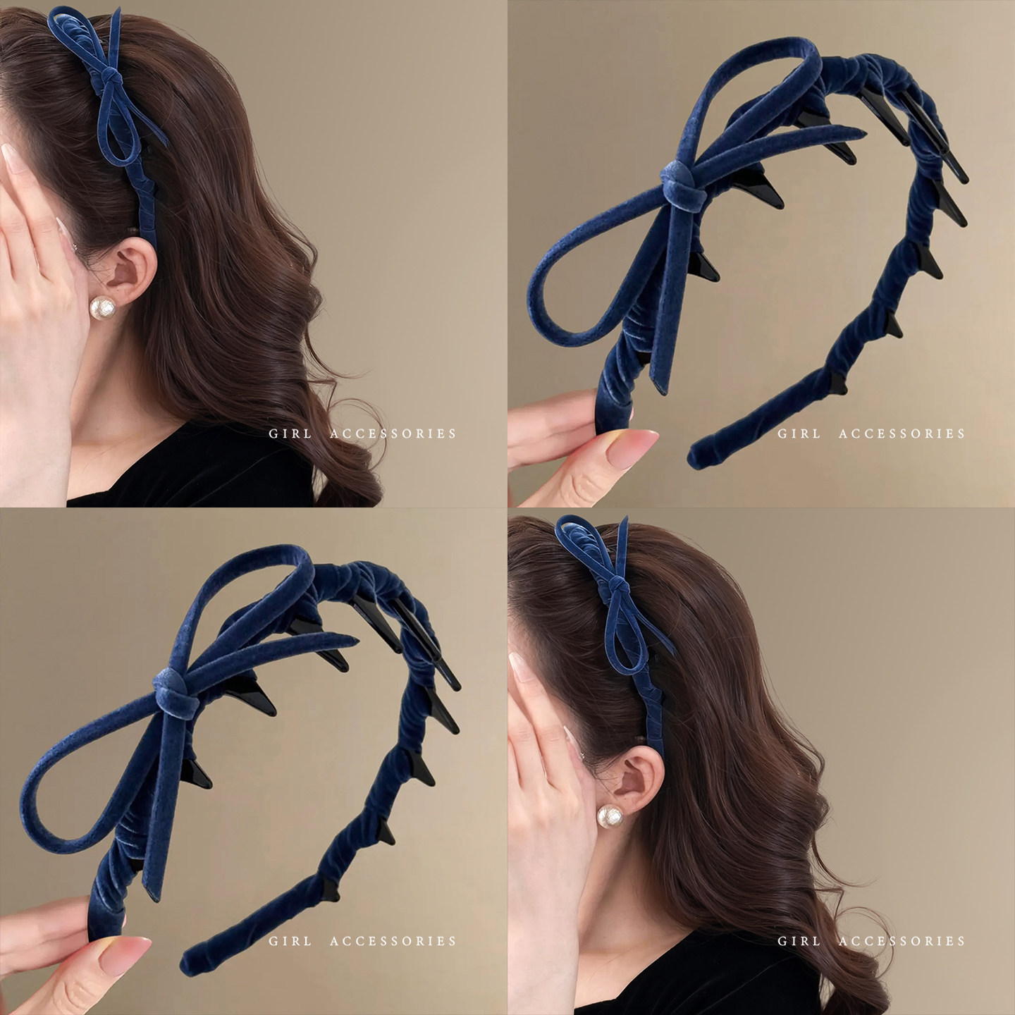 Retro Bow Hairband with Teeth, Women's 2026 New Style, High Crown Headband, Non-slip Face Washing Hair Clip, Early Autumn Hair Accessory