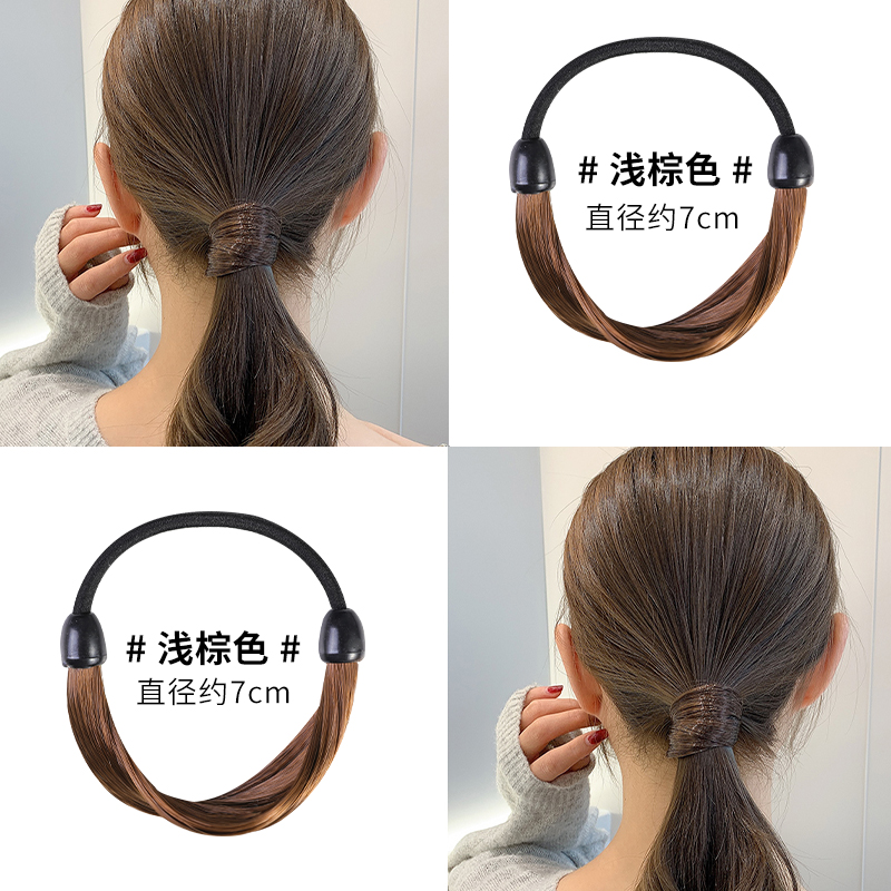 images 2:Wig hair ring headline New 2022 folk tendon girl hair ponytail hair rope girl adult leather headdress