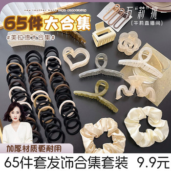 65-Piece Spring Hair Accessory Set, Hair Clips, Claw Clips, Women's Shark Clips, Hair Ties, Rubber Bands, Hair Rings, Hairpins, Clips, Hair Accessories