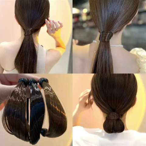 Wig hair ring headline New 2022 folk tendon girl hair ponytail hair rope girl adult leather headdress
