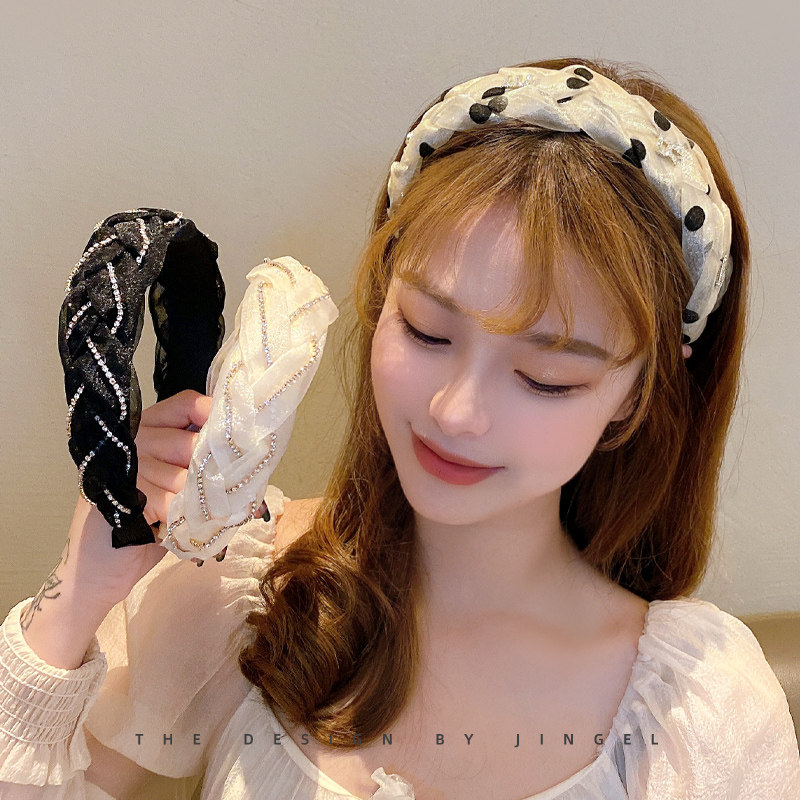 Korean Organza Headband for Women, 2025 New Summer High Cranial Headband, High-End Hairpin Headwear