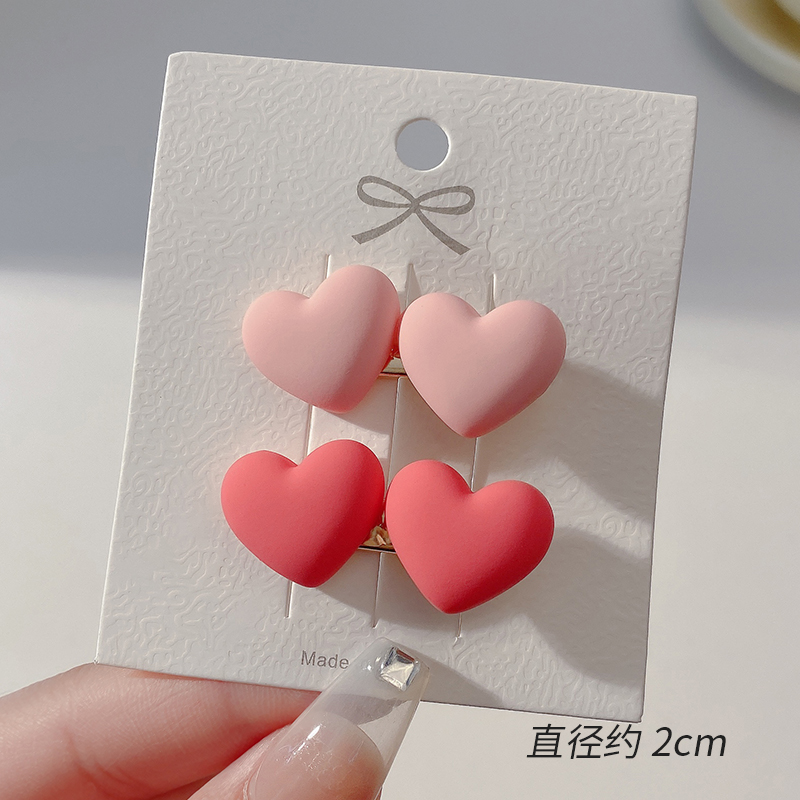 images 4:Pink hairpin 2023 new little hair card side Liu Hai clip cute side love duck mouth clip headdress