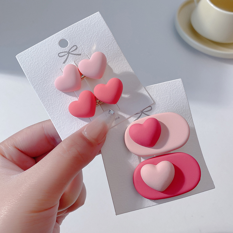 images 13:Pink hairpin 2023 new little hair card side Liu Hai clip cute side love duck mouth clip headdress
