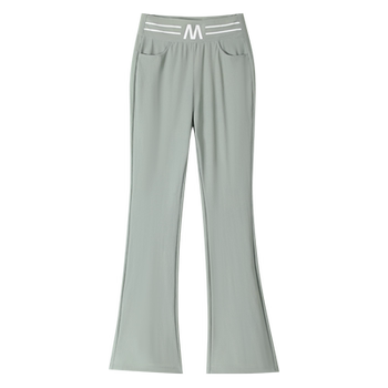 Ice silk flare pants women's summer thin style 2026 new hot style wide leg casual women's pants summer nine-point pants flared slight