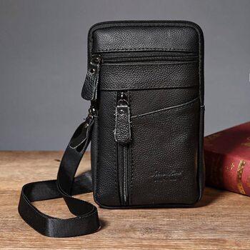 Yanle men's bag multifunctional genuine leather small shoulder bag men's lightweight artifact mobile phone bag 2025 new casual small a94