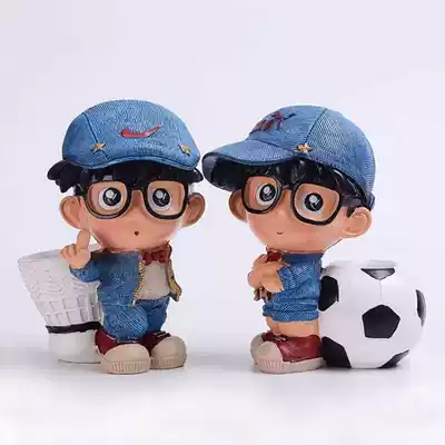 Creative cute Conan pen holder piggy bank practical birthday wedding June 1 children's gift room decoration resin male