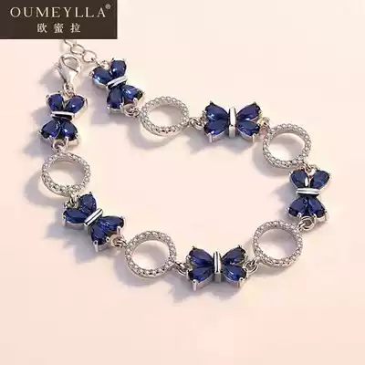 Butterfly sterling silver s925 silver hand female Korean version of simple personality jewelry to send girlfriend birthday gift butterfly hand