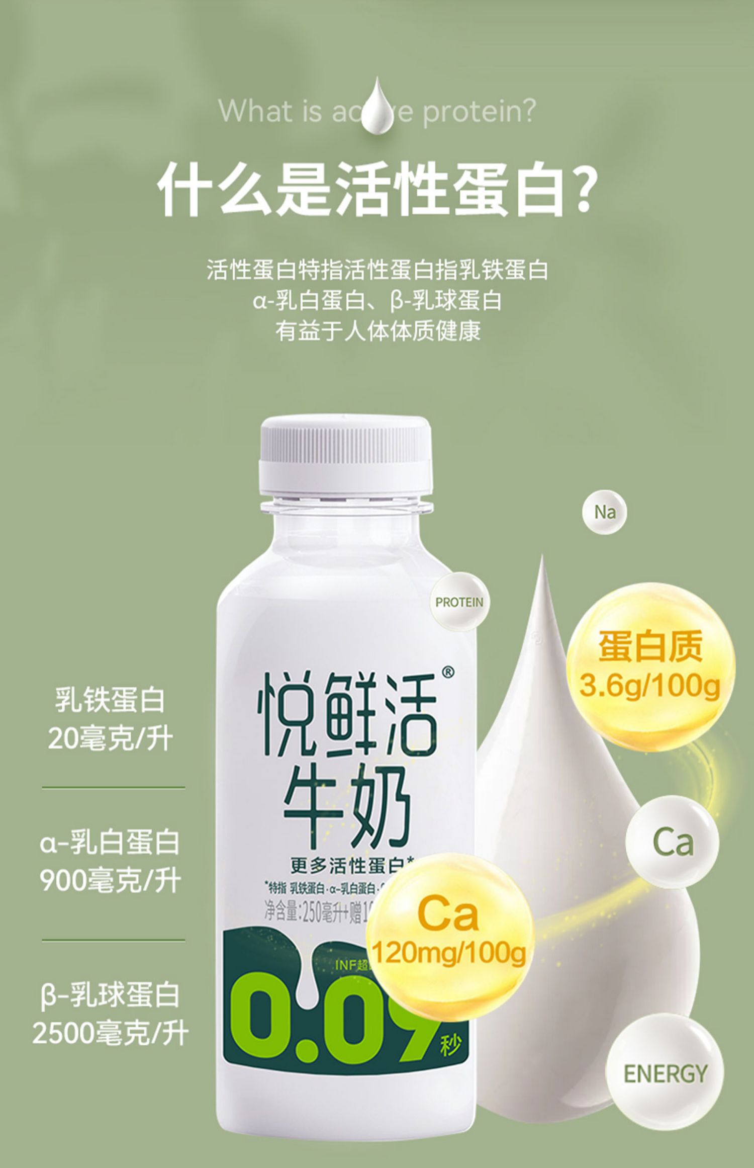 君乐宝悦鲜活低温新鲜牛奶260ml*8瓶装