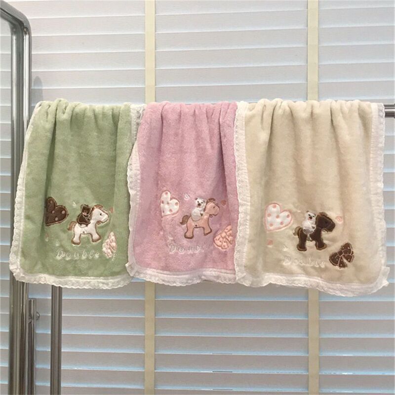 High-Appearance Pony-Themed Cute Towel for Girls, Soft Face Wash Towel for Home Use, Student Face Wipe Towel, Absorbent Face Towel