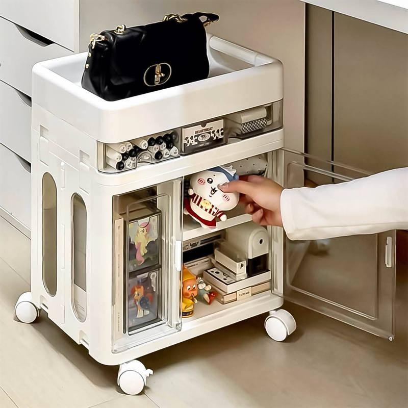 Office Under-Desk Storage Rack, a Handy Organizer for under the Desk, Small Cart with Wheels for Bags, Movable Storage Rack
