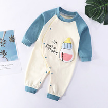 South Korea baby jumpsuit spring and autumn long sleeve cotton pajamas newborn clothes cute climbing clothes for boys and girls