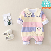 Baby jumpsuit spring and autumn baby cotton clothes outside clothes ha clothes newborn long sleeve outside wear baby climbing clothes