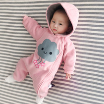 Newborn baby child conjoined clothes baby girl out ha clothes princess clothes full moon spring and autumn winter suit