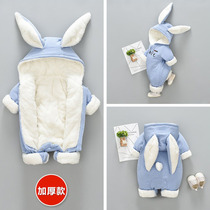 Winter baby autumn and winter thickened warm jumpsuit foreign-style outside clothes holding clothes travel clothes newborn clothes winter clothes