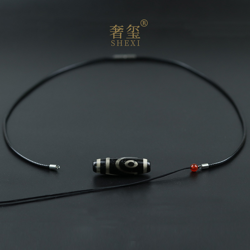 Sky Pearl Pendant cross matching rope Wax Leather Rope Pendant to wear bead Woven Pendant male and female red collarbone rope necklace rope