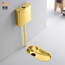 Xi Steel Golden Stainless Steel Squatting Pan Bar Squat Pit Style Integrated Stool public toilet squatting pit