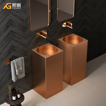 Xi Steel 304 Stainless Steel Column Style Washbasin Hotel Villa Folk Juku Creative Columns Basin Home Washbasin