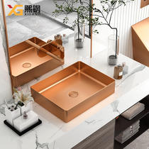 Hee Steel Light Lavish Rose Gold Stainless Terrace Basin Hotel Terrace Wash Basin Side Basin Home Balcony Handwashing Pool