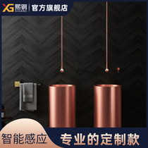 Rose Gold Creative Custom Ceiling Ceiling Induction Water Drop Tap Into Wall Boom Hotel Design Tap