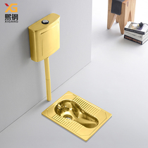 Xi Steel Stainless Steel Squatting Pan Bar Tuhao Gold Creative Squatting Urinal Defecator Squatting type KTV hotel squatting toilet