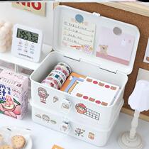 School homework put mobile phone box storage self-discipline storage desktop portable storage box with lock iron box
