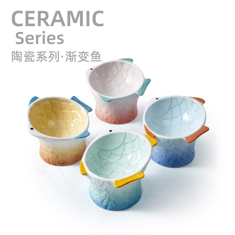 hoc cat bowls ceramic protection cervical spine snacks bowl cans bowls young cats pelvis cat food kittens bowl pet bowls anti-roll