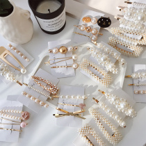 Pearl hairclip Net red side clip girl card word hair card banghai clip Han ins hair top clip headdress