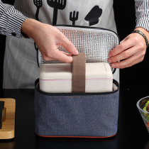 Aluminum foil double insulation bag Lunch bag Japanese lunch box bag picnic lunch bag portable cold Hand bag 2 layers