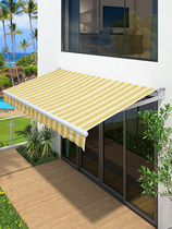 Landscape door shop commercial decoration leisure waterproof awning courtyard electric retractable rain shed door aluminum alloy