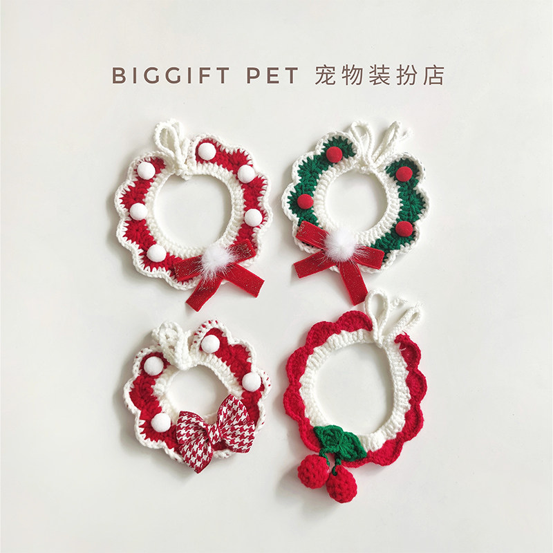 BIGGIFT PET~Cats cute scarf New Year festival to take pictures of props dog mouth towel around neck jewelry