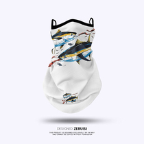Breathable Anti-UV Face Towel Luja Fishing Outdoor Headgear Riding Hanging Ear Sunscreen Mask Male Headscarf Round neck Summer