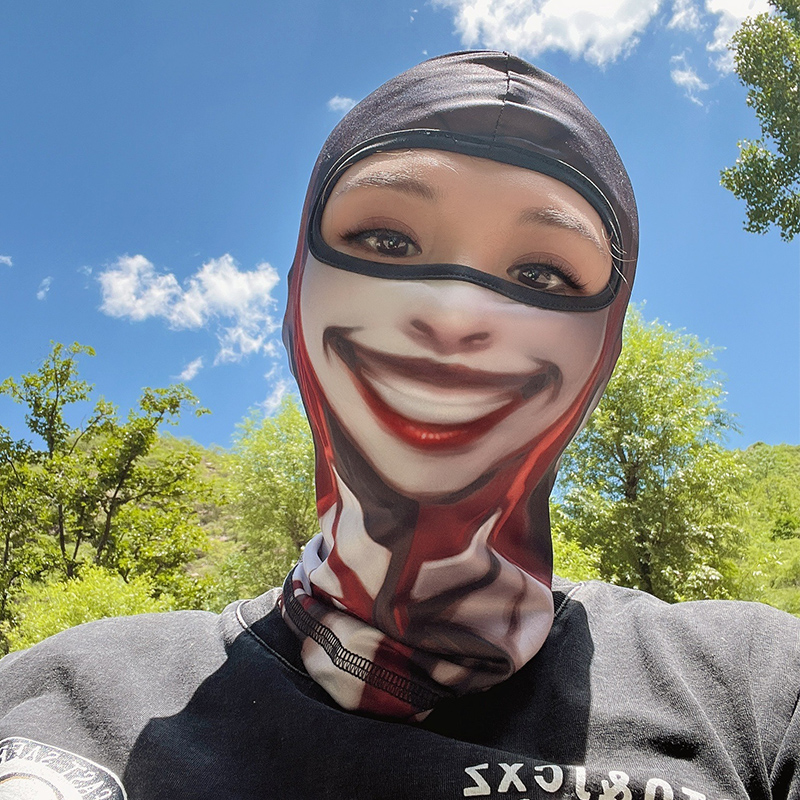 Motorcycle headsleeve Summer cycling ice filament full face face mask locomotive outdoor wind protection full face around the neck