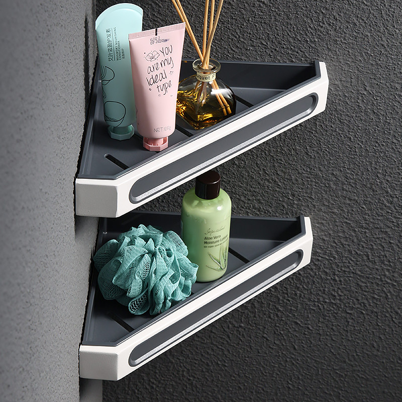 Free Punch Bathroom Triangle Shelve Stainless Steel Wall-mounted dressing room Removable Toilet Corner Shelf Containing shelf