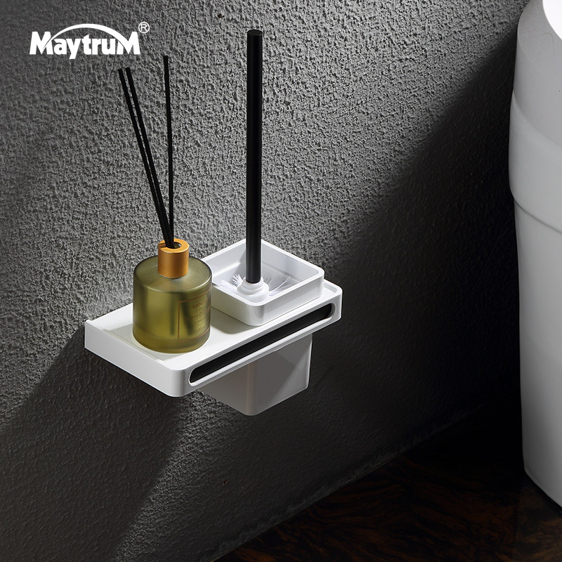 Home toilet brush set shelf creative dressing room toilet brush new long handle no dead corner cleaning brush