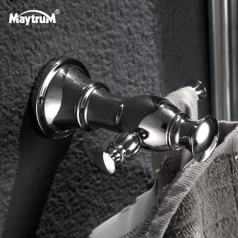 European 304 stainless steel hook toilet towel hook with double hook wall wall hanging wall bathroom hanging parts