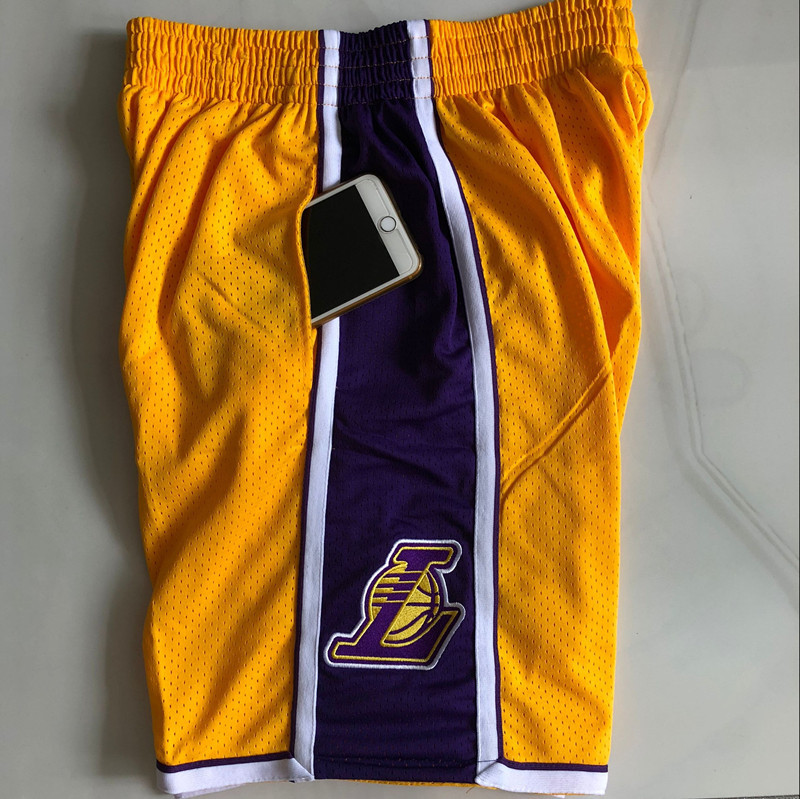 Player Version of Lakers Kobe Johnson Retro Elastic Men's Basketball Casual Sports Shorts with Moisture Wicking and Sweat Absorption